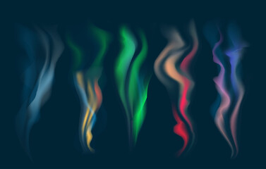 Colorful magic smoke waves