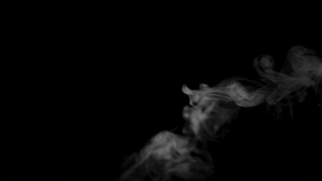 4K 59.97fps White Smoke/Vapor Flowing Diagonally Down from Right (VFX Overlay)