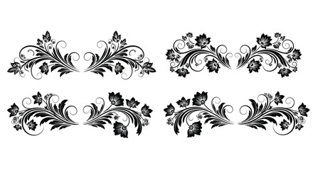 Elegant floral design elements for decoration