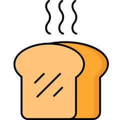 Bread Icon – Colorful Outline Bakery and Food Vector Illustration