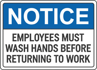 Fototapeta premium Notice sign illustration of hygiene rules for workplace