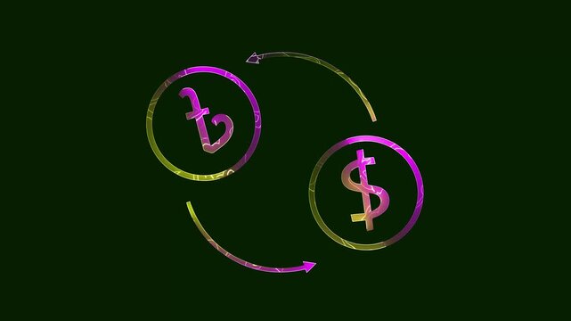 Bangladeshi taka us dollar currency conversion digital isolated on transparent background