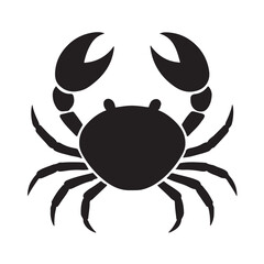 Fototapeta premium Black silhouette of a crab on a white background vector