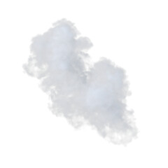 Volumetric white smoke puff element for design overlay usage