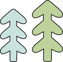 파스텔톤 크리스마스 일러스트_심플 나무