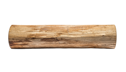 Isolated Wooden Log Natural Texture and Rustic Charm on White.