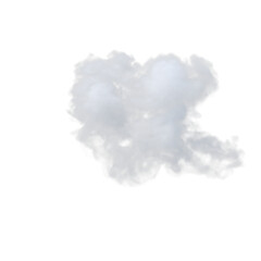Realistic white smoke or steam puff isolated on clean backdrop