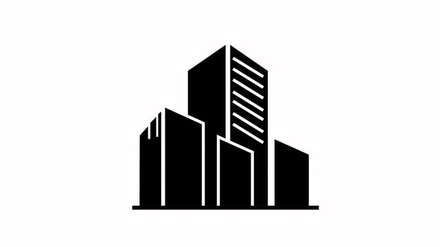 building  icon animation simple flat