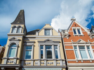 Captains house facades in the city of Leer