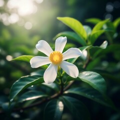 white and yellow flowers of a flower
