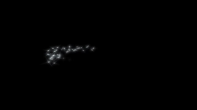 White glowing stars sparkle, blinking retro vector stars and dots, twinkling starry night sky, looping animation, doodle glitter trail, twinkle magic dust animation, shimmer particle on black screen.