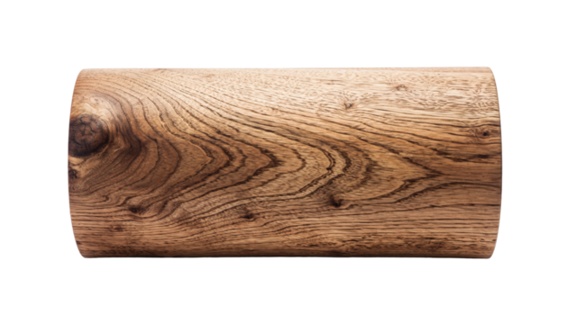 Closeup of a Wooden Log with Distinct Grain Patterns.