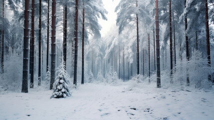 snow covered forest during winter