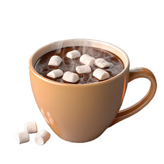 Indulge in a cozy mug of steamy hot chocolate topped with sweet marshmallows - perfect for warming up winter nights and festive holiday scenes