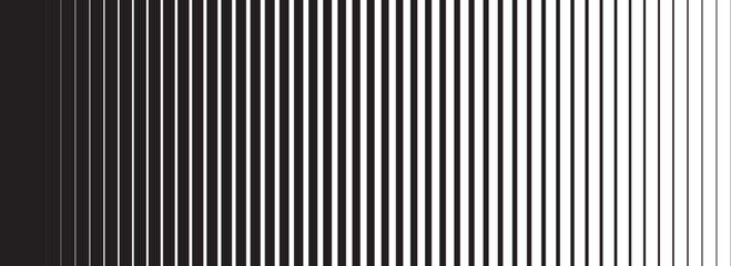 Striped halftone gradation texture. Fading vertical line gradient background. Repeating pattern backdrop. Black halftone parallel lines backdrop for overlay, print, cover, graphic design. Eps10 © Selviana