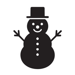 Snowman Icon Silhouette On White Background Keywords: snowman, snow, winter, cold, ice