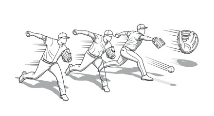 Fototapeta premium Dynamic baseball players in motion capturing an exciting game moment