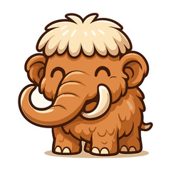 Mammoth Cartoon Illustrations Cute Smile Mammoth