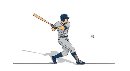 Obraz premium Baseball player swinging bat with focus on impact and form