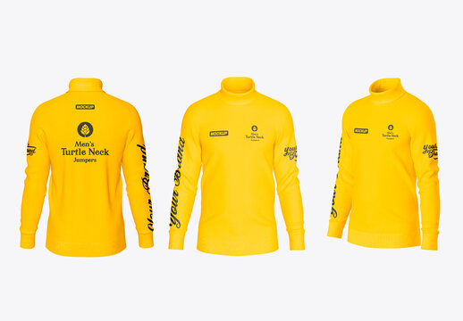 Mens Turtle Neck Jumper Mockup
