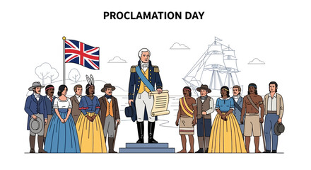 Proclamation Day Celebrations A Diverse Gathering Around a Statue with Historical Significance