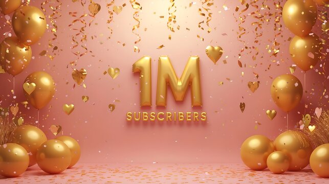 Celebrate a Milestone: One Million Subscribers - Festive Celebration with Balloons