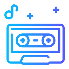 music tape gradient icon