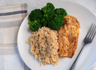 chicken breast  with broccoli and  brown rice