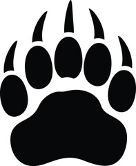 Bear paw print vector illustration black and white animal footprint icon eps silhouette