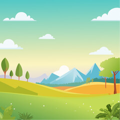 Obraz premium gradient background, colorful landscape wallpaper, spring summer autumn tropical concept, soft smooth texture, vector art