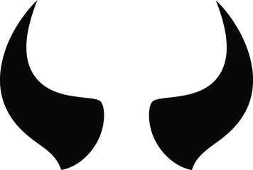 Devil horns vector illustration black and white halloween horns graphic eps silhouette