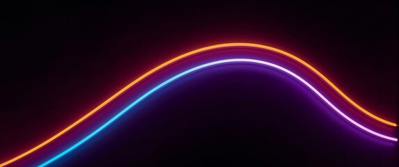 Fototapeta premium Neon streak ribbon arc full color neon light design background