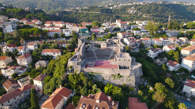 Aerial View of Kanli Kula Fortress Overlooking Herceg Novi Montenegro