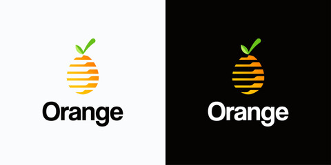 Minimalist Orange Logo with Fruit Slice Icon