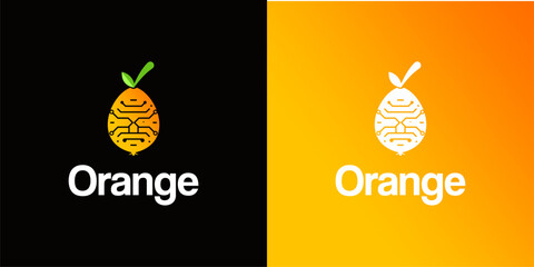 Minimalist Orange Logo with Fruit Slice Icon