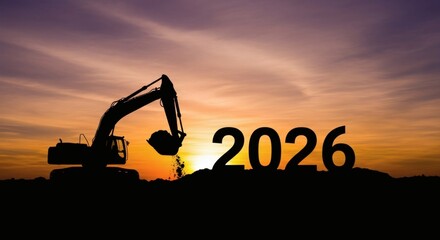 Excavator Builds 2026 Sunset Construction Dreams.
