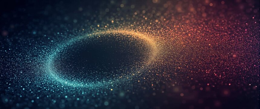 Particle dust pulse circle square multi color spectrum design background
