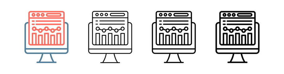 Web Analytics Icon Collection Set Different Style