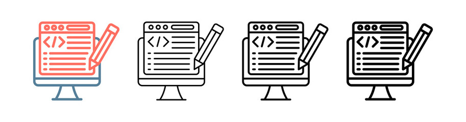Code Editor Icon Collection Set Different Style