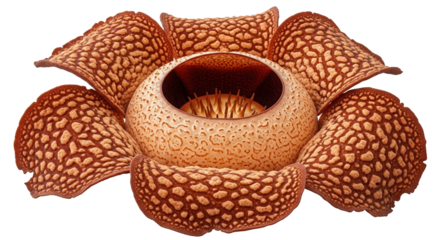 Giant Rafflesia Flower with Textured Petals and Central Opening.