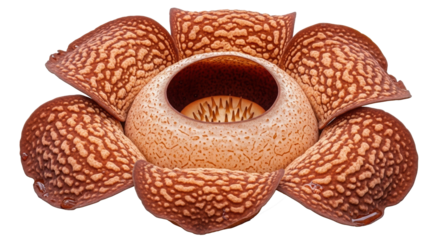 Giant Rafflesia Flower with Textured Petals and Unique Central Structure 1.