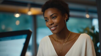 Local café owner managing digital menu boards and overseeing contactless payment systems while interacting with customers, representing modern café technology, seamless service innovation, and