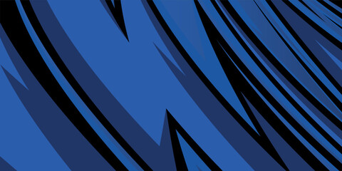 sports background, banner design in blue and black with pointed shapes and empty space. brush stroke pattern
