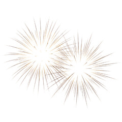 Obraz premium Two Gold Starburst Fireworks on white Background graphic design
