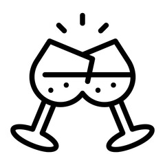 cheers line icon