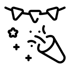 party popper line icon