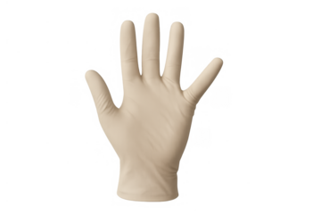 Medical protective glove on transparent background for safety, healthcare, hygiene, and examination concepts