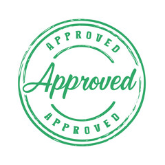 Green Grunge Approved Stamp Circle