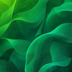 Vibrant Gradient Waves Background with Irish Celebration Green for St Patrick's Day Advertising