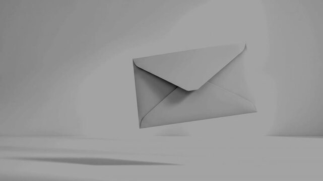 Subtle Animation of a Paper Envelope Floating Gracefully in a Minimalist Setting, message